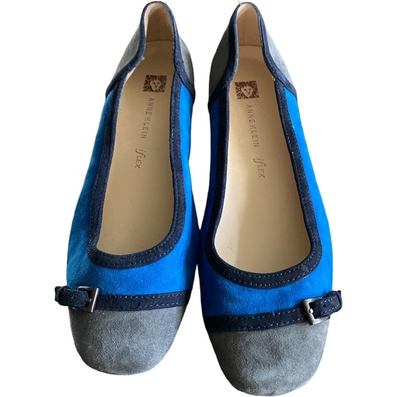 Anne Klein Shoes - 𝅺Anne Klein blue and grey suede iflex flats size 7.5